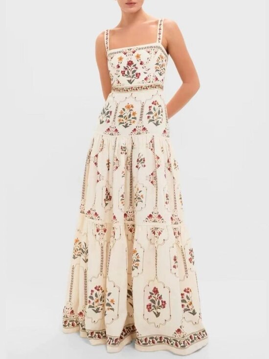 Zimmermann Dresses & Skirts - Zimmermann Women’s Cream Floral Embroidered Maxi Dress